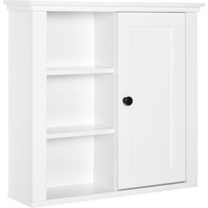Homcom Mobile bagno mobiletto bagno mobile salvaspazio bagno mobiletto arredo bagno pensile da bagno armadietto sospeso legno bianco