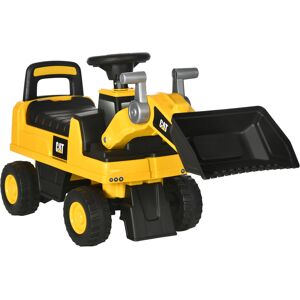 Homcom Ruspa Giocattolo per Bambini 1-3 Anni con Escavatore e Spazio Portaoggetti, 78x29.5x54 cm, Giallo e Nero Aosom