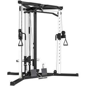 Sportnow Stazione Fitness per Allenamento Totale con Sbarra per Trazioni e Bilanciere, in Acciaio, 170x139x200 cm, Nero