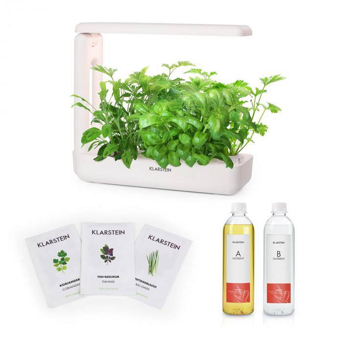 Klarstein GrowIt Cuisine Starter Kit Asia 12 Piante 25W LED Asia-Seeds Soluzione Nutritiva