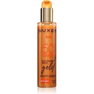 Nuxe Sun Sun Oil Gold SPF 50 olio abbronzante per viso e corpo con effetto illuminante 150 ml
