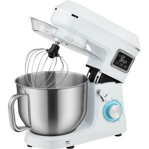 Homcom Robot da Cucina Impastatrice 6L 1400W con Testa Inclinabile, 6 Velocità, Funzione di Lievitazione e Display LED, Bianco   Aosom Italy
