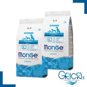 Monge Cane All Breeds Adult Light Salmone con Riso - 2+ sacchi