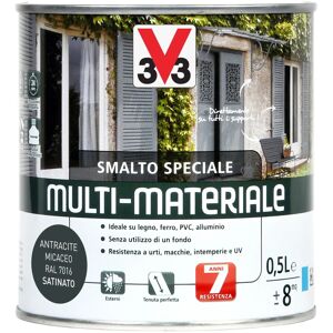 V33 Smalto a solvente multi-materiale 4in1 antracite 0,5 l