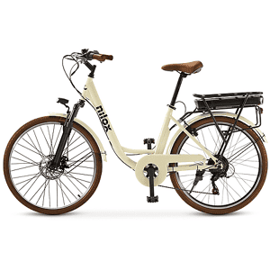 NILOX Bicicletta Elettrica Citibike  J5 PRO DIsc Brake, White, ruote da 26",velocità max 25 Km/h, motore 250W, autonomia fino a 60Km, batteria 10000mAh