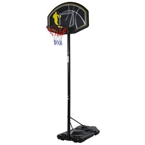 Homcom Canestro da Basket con Base in Acciaio, Altezza Regolabile tra 250 - 365 cm