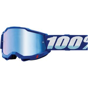 Occhiali Moto Cross Enduro 100% ACCURI 2 Blu Lente a Specchi taglia un