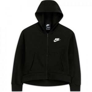 Nike Felpa per ragazze Sportswear Club Fleece FZ Hoodie G black/white XS