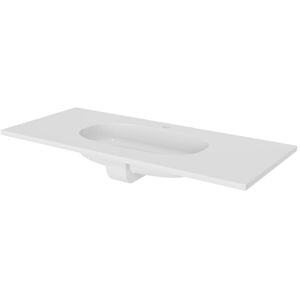 SENSEA Lavabo a incasso rettangolare vasca centrale Icone L 49.0 x H 14.3 x P 106.0 cm in composito minerale di resina gelificata bianco lucido