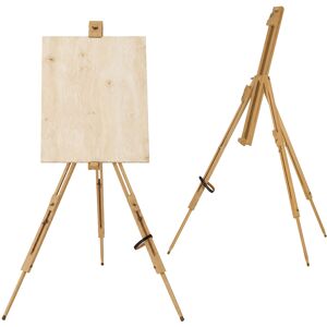 Vinsetto Cavalletto per Pittura Salvaspazio in Legno di Faggio con Altezza e Angolazione Regolabile, 93x84x183 cm Aosom