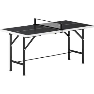 Sportnow Mini Tavolo da Ping-Pong Pieghevole con Rete 2 Racchette e 3 Palline per Interni ed Esterni 152x76x70 cm Nero   Aosom Italy
