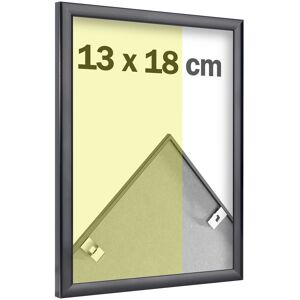 SPRINTIS 1 Cornice per foto in alluminio, stirene trasparente nero   13 x 18 cm   brillante, alluminio, PS, MDF