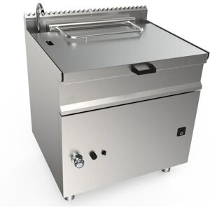 Attrezzature Professionali Brasiera Industriale Armadiata a Gas con Vasca Inox AISI 304 - Profondità Cm 70