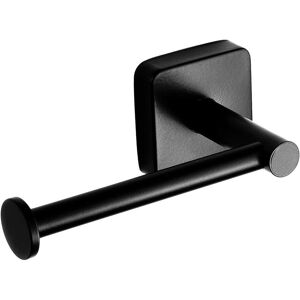Bluehome PORTAROTOLO APERTO SERIE XION IN ACCIAIO INOX NERO OPACO FISSAGGIO A MURO E ADESIVO