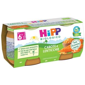HIPP ITALIA Srl HiPP Biologico, Omogeneizzato Carota e Lenticchie, 2 x 80 g