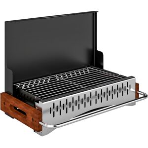 Outsunny Barbecue Portatile a Carbone con Vaschetta Rimovibile, in Acciaio Inox e Metallo, 50.5x34x33 cm, Nero   Aosom Italy
