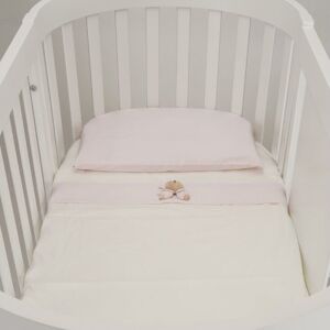 nanan 12416r Lenzuola Lettino Ovale Neonato Set Letto Federa + Sopra + Sotto Colore Rosa - Puccio
