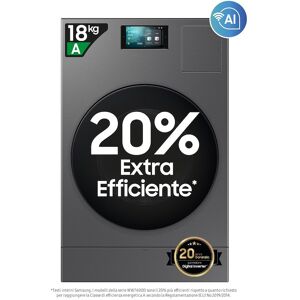 Samsung Lavasciuga WD18DB8995BZT2 Dark Silver Steel -Oblò Nero