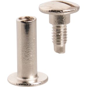 SPRINTIS 100 Unità - Viti sepolte, nichelato manicotto liscio, vite con scanalatura   18 mm, Metallo, argento