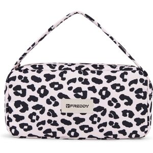 Freddy Borsa a spalla leopardata in poliestere con logo  Leopard Ani Black On Gardenia Donna Unica