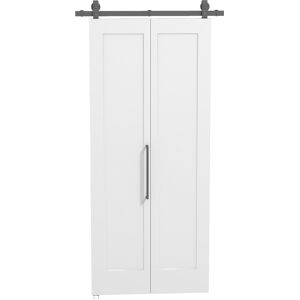 Homcom Porta Scorrevole a Libro Pieghevole a Portafoglio con Superficie Verniciabile, 90x210 cm, Bianco   Aosom Italy
