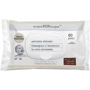 Fiocchi di Riso Acqua Non Acqua - Salviette Delicate Senza Profumo, 60 Pezzi