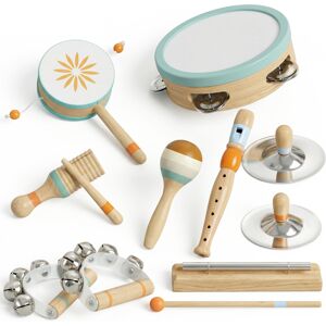 Aiyaplay Strumenti Musicali per Bambini, Set Percussioni in Legno Montessori   Aosom Italy