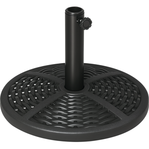 Outsunny Base per Ombrellone da Giardino Rotonda Effetto Rattan Ø45cm Peso da 9.5kg, Nero Aosom