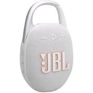 JBL Clip 5, Sistema audio portatile Waterproof e Dustproof con moschettone integrato, Bianco