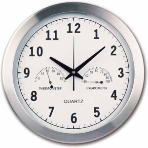 Orologio da parete alluminio e vetro con termometro Personalizzate o neutre