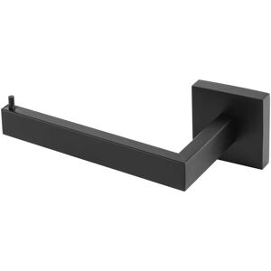 Tecnomat PORTAROTOLO APERTO SERIE SVART IN ACCIAIO INOX NERO FISSAGGIO A MURO