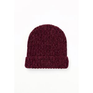 Freddy Berretto Beanie a Costine in Ciniglia Donna Mauve Wine Donna Unica