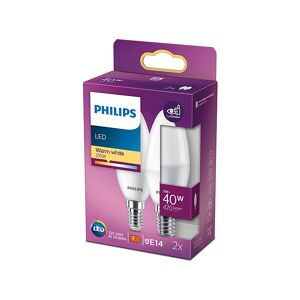 Philips LAMPADINA LED  2X Cand 40W E14 2700k