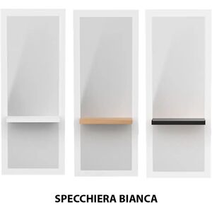 MUDI Specchio specchiera per parrucchiere barbiere in legno binca DEECO KROZ TIBIM DI ROVERE