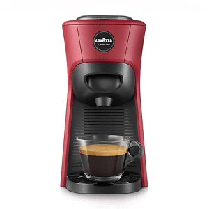 LAVAZZA MACCHINA CAFFÈ CAPSULE  TINY ECO, Compatibile con Capsule  A Modo Mio, Pressione pompa 15 bar, Potenza 1450 W, Serbatoio acqua 0,6 l, Disattivazione automatica, ROSSA/NERO