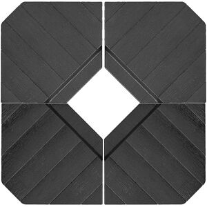 Outsunny Set 4 Mattonelle Base per Ombrellone a Braccio Riempibili con Acqua o Sabbia fino a 80 kg, Nero