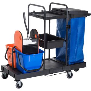 benzoni Carrello Pulizie Professionale Multiuso con 2 Secchi Capacità 18L e Ruote Blu...