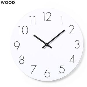 Orologio da parete Kajim in legno MDF bianco Ø32cm design kraft Personalizzate o neutre