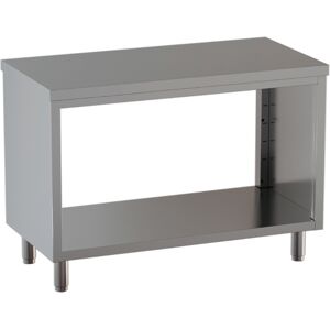 Ristopro Tavolo Neutro Inox su Fianchi con Retro Aperto - Profondità Cm 60