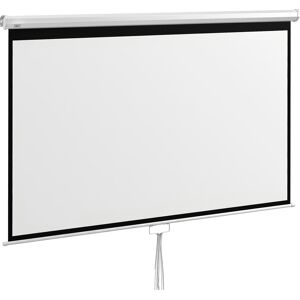 Homcom Telo per Proiettore 100" Rapporto 16:9, Fissaggio a Muro e Soffitto per Casa e Ufficio, Bianco Aosom