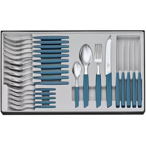 Victorinox Swiss Modern 6.9096.11W2.24, 24-pz set di posate con coltello da pomodoro, blu