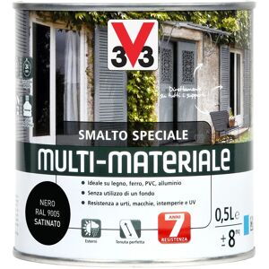 V33 Smalto a solvente multi-materiale 4in1 nero 0,5 l