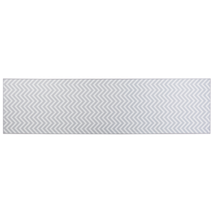 Beliani Tappeto passatoia bianco grigio poliestere 80 x 240 cm rettangolare chevron des Bianco