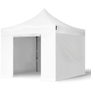 TOOLPORT 3x3m gazebo pieghevole con laterali, PREMIUM acciaio, bianco - (600037)