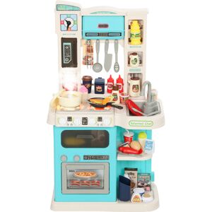 Aiyaplay Cucina Giocattolo per Bambini 3-6 Anni con 92 Accessori, in PP, PE e ABS, 44.5x24x79 cm, Verde   Aosom Italy