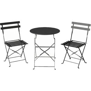 Outsunny Set Bistrò Esterno, Arredo Giardino Pieghevole con Tavolo e 2 Sedie, Nero.   Aosom Italy