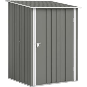 Outsunny Casetta da Giardino, Porta Attrezzi in Acciaio Galvanizzato con Porta a Battente, 100x104x160 cm, Grigio Chiaro   Aosom Italy