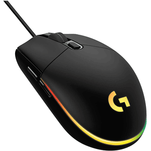 Logitech MOUSE GAMING  G203 LIGHTSYNC BLACK, Collegamento USB, Ingresso: Otticamente a diodi laser, Scrolling 2 direzioni, Risoluzione max 8000 dpi, forma ergonomica, Nero