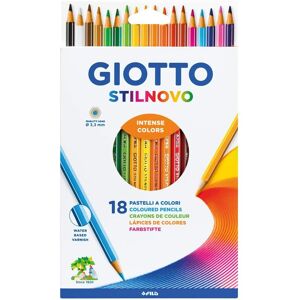 Giotto Colori Pastelli A Legno  Stilnovo Confezione Da 18 Colori. Mina Diametro 3,3 Mm.
