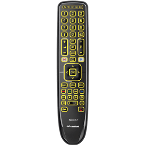 Meliconi GUMBODY FACILE 5+, telecomando universale 5 in 1 con corpo gomma e tastiera retroilluminata, compatibile TV, Decoder, SKY, Bluray/DVD ed altro